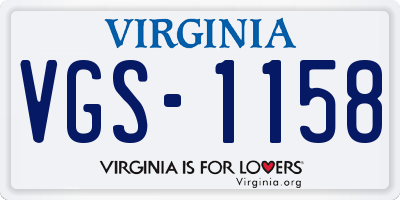 VA license plate VGS1158