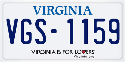 VA license plate VGS1159