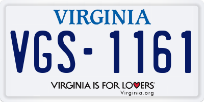VA license plate VGS1161