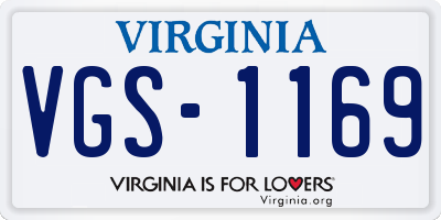VA license plate VGS1169