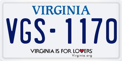 VA license plate VGS1170
