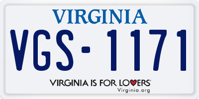 VA license plate VGS1171