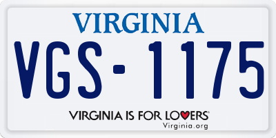 VA license plate VGS1175