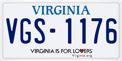 VA license plate VGS1176