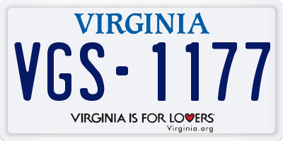 VA license plate VGS1177