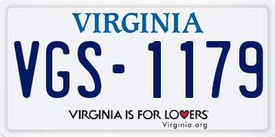 VA license plate VGS1179