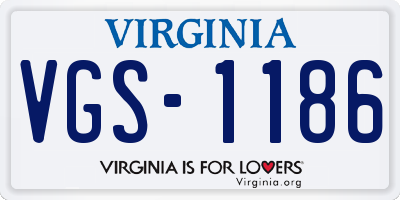 VA license plate VGS1186