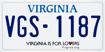 VA license plate VGS1187