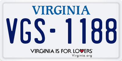 VA license plate VGS1188