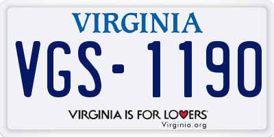 VA license plate VGS1190