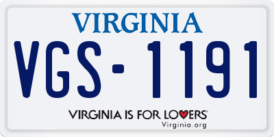 VA license plate VGS1191