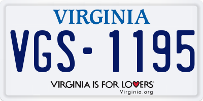 VA license plate VGS1195