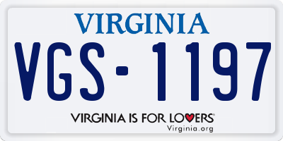 VA license plate VGS1197
