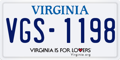 VA license plate VGS1198