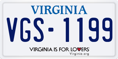 VA license plate VGS1199