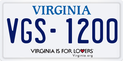 VA license plate VGS1200