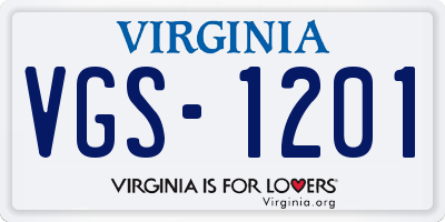 VA license plate VGS1201