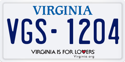 VA license plate VGS1204
