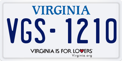 VA license plate VGS1210