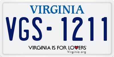 VA license plate VGS1211