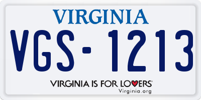 VA license plate VGS1213
