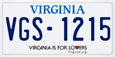 VA license plate VGS1215