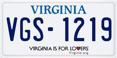 VA license plate VGS1219