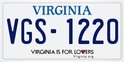 VA license plate VGS1220