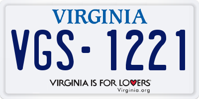VA license plate VGS1221