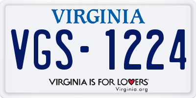 VA license plate VGS1224