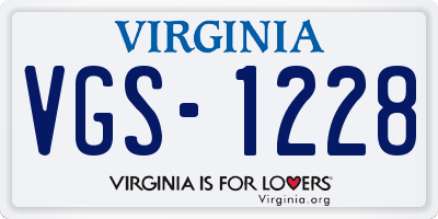 VA license plate VGS1228
