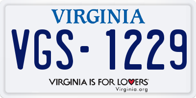 VA license plate VGS1229
