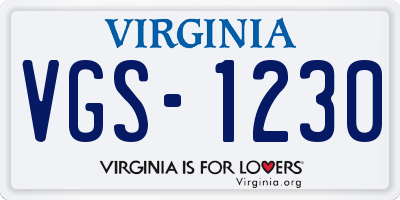 VA license plate VGS1230