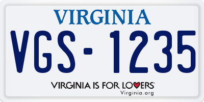 VA license plate VGS1235