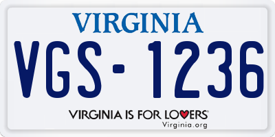 VA license plate VGS1236