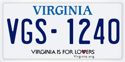 VA license plate VGS1240