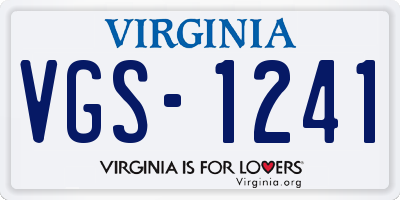 VA license plate VGS1241
