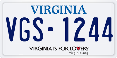 VA license plate VGS1244