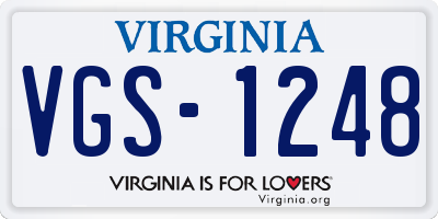VA license plate VGS1248