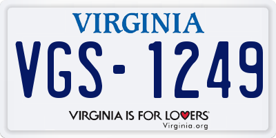 VA license plate VGS1249