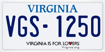 VA license plate VGS1250