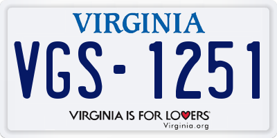 VA license plate VGS1251