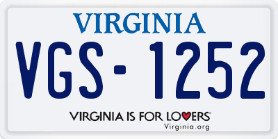 VA license plate VGS1252