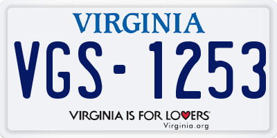 VA license plate VGS1253