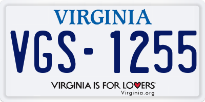 VA license plate VGS1255