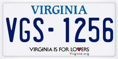 VA license plate VGS1256