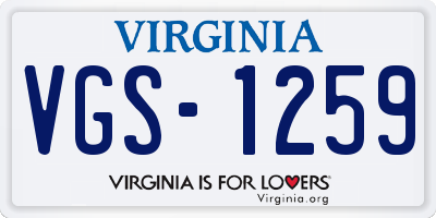VA license plate VGS1259