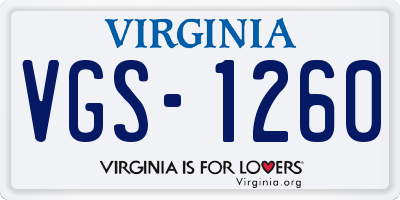 VA license plate VGS1260