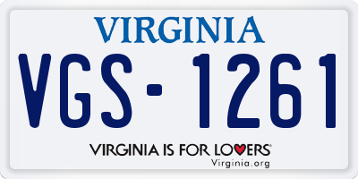VA license plate VGS1261