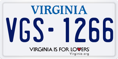 VA license plate VGS1266